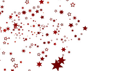 Red Stars Scattered on White Background