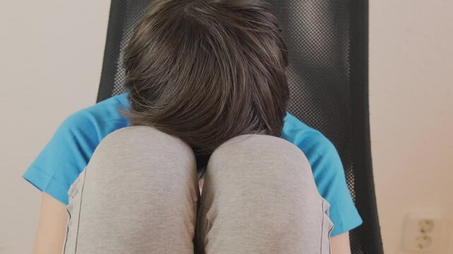 preteen boy coping with emotional issues, growing pains, identity crisis, childhood mental health, Distressed child suffering from psychological issues