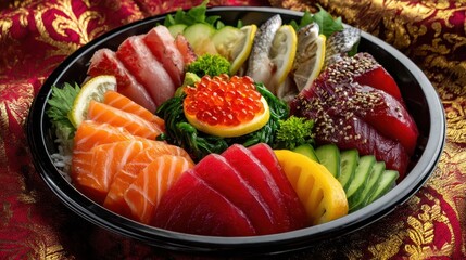 Delicious Plate of Sashimi - Fresh Japanese Seafood Cuisine