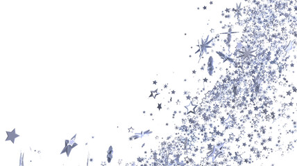 Beautiful silver stars burst across a white background. Perfect for celebrations, holidays, or adding sparkle to your designs.