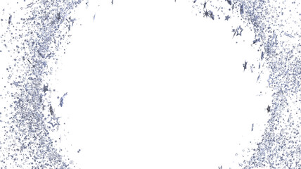 Elegant silver glitter stars frame. Perfect for festive designs, invitations, and celebrations.