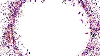 Sparkling purple and pink glitter stars border. Perfect for invitations, cards, and more!