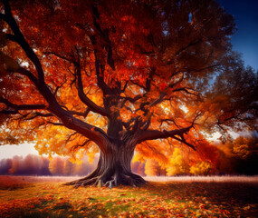 oak tree in October