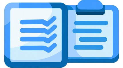 Obraz premium Document Icons with Text Lines Blue and White Design for Business Education and Office Use