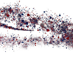 Abstract Red Blue Gray Dots Scattered Background