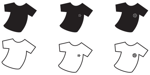 T-shirts in both outline and filled styles. EPS 10 