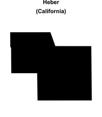 Heber (California) blank outline map