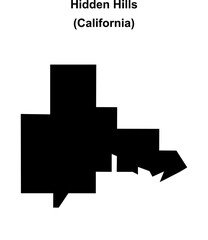 Hidden Hills (California) blank outline map