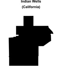 Obraz premium Indian Wells (California) blank outline map