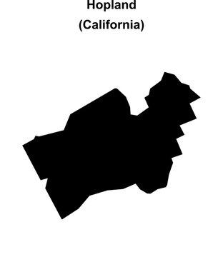 Hopland (California) blank outline map