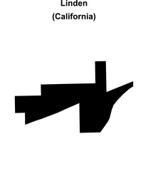 Linden (California) blank outline map