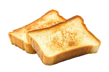 Fototapeta premium Two slices of toast bread on transparent background