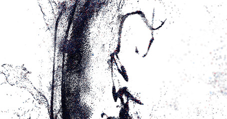 Fototapeta premium Stunning abstract art, ink blot texture, perfect for digital design projects. High resolution image.