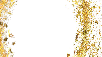 Elegant design featuring golden stars cascading down a white background. Perfect for celebrations, invitations, and festive designs.