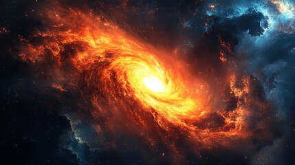 Fototapeta premium A swirling nebula of fiery cosmic energy.