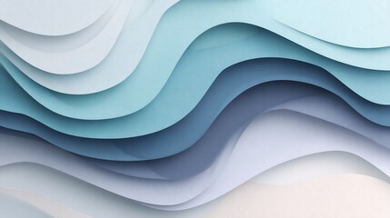 Obraz premium Harmonious Blend: Abstract Wave Design with Serene Blue Tones and Subtle Shadows