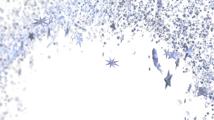 Beautiful silver stars sparkle on white. Perfect for holiday, celebration, or magical designs.