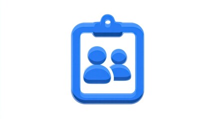 Fototapeta premium Clipboard with User Icons Organizational and Teamwork Symbol for Business and Management