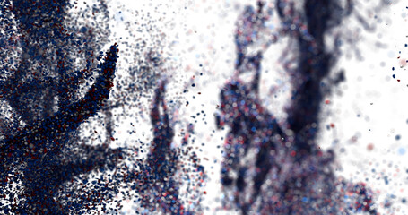 Abstract Particle Explosion Blue Red White