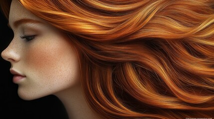 Fototapeta premium Fiery redhead beauty profile