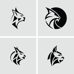 Modern and geometric bobcat logo designs suitable for branding and applications icons © Kawsar Rushan
