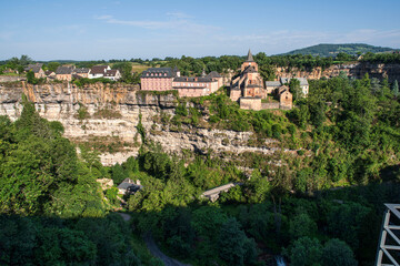 Fototapeta premium Architecture of the house and church of Bozouls in the south of France