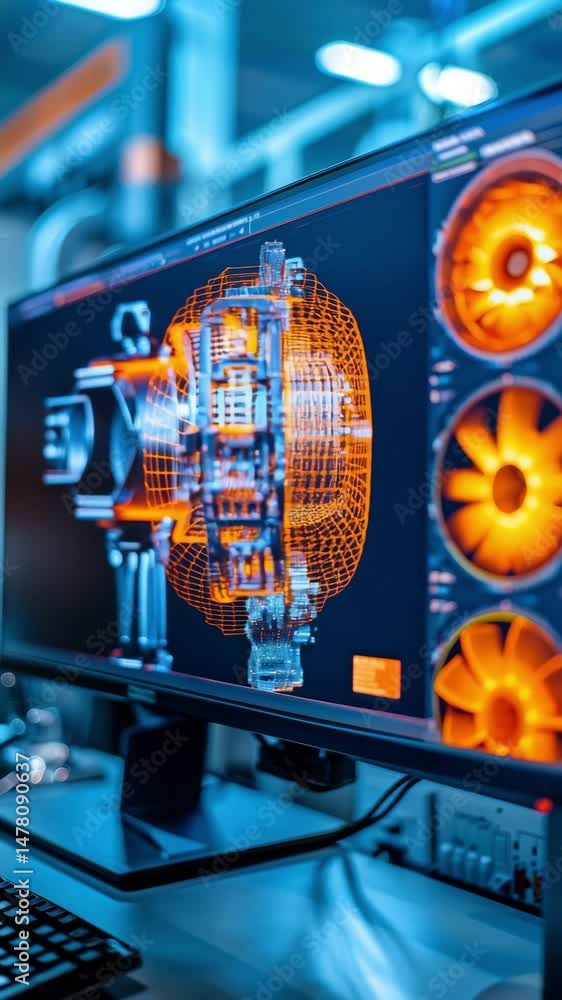 Poster innovative engineering visualizations showcase advanced technology and design concepts in a high-tec