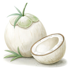 High angle view of coconuts on white background,Moldova