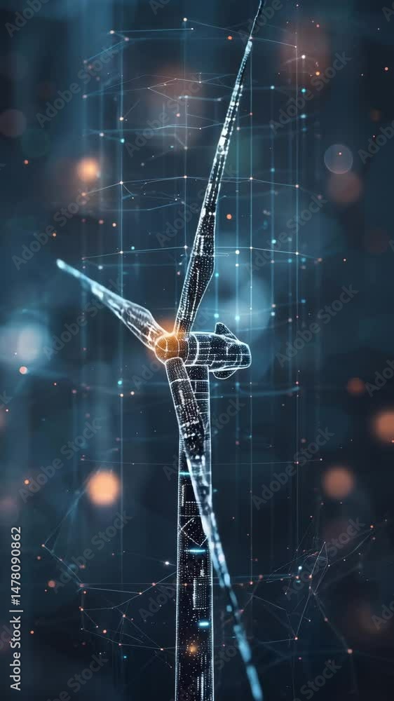 Poster innovative wind turbine design showcasing advanced technology and efficiency improvements in renewab