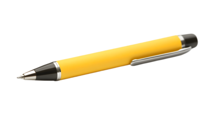 Yellow Pen: Office Supplies, Stationery, Writing Instrument on transparent background