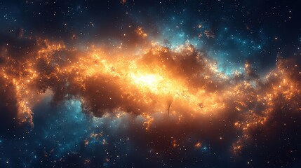 Fototapeta premium A vivid cosmic nebula display of swirling colors.