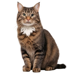 Obraz premium Majestic Maine Coon: This portrait showcases the stunning beauty of a Maine Coon cat, with its luxurious, patterned fur and captivating gaze. Capturing its elegance and charm.