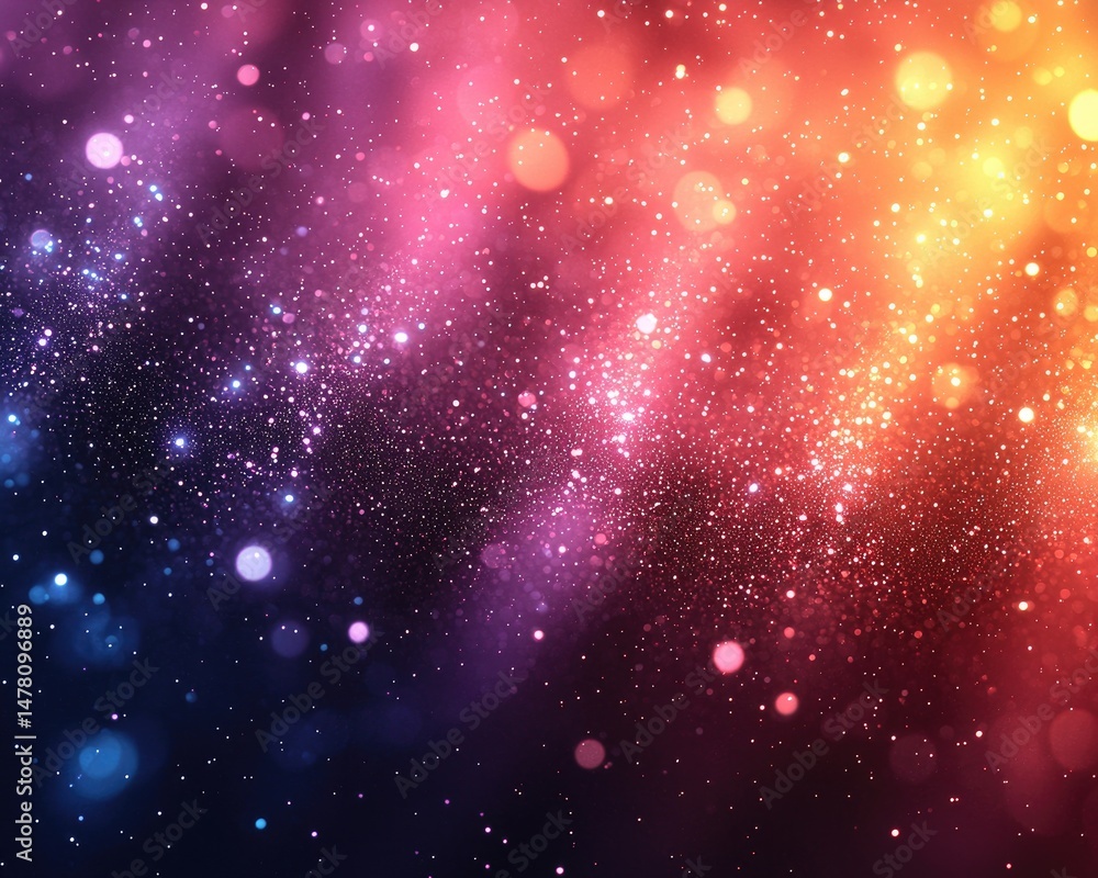 Aufkleber vibrant cosmic background with colorful bokeh and sparkling stars