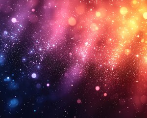 Obraz premium Vibrant cosmic background with colorful bokeh and sparkling stars