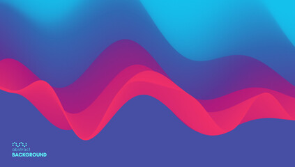 3D abstract wavy background with beautiful gradient colour transition. Dynamic wave. Vector illustration for banner, flyer, brochure, booklet, presentation or website design.
