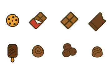 Chocolate and sweets vector set