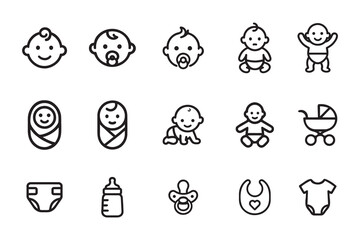 Baby icons vector set