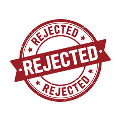 Red Rejected Stamp Graphic with Distressed Texture and Banner