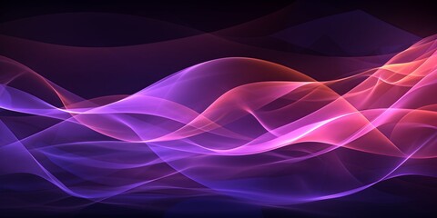 Flowing purple and pink wave forms with dynamic light trails abstract background, Perfect for music events and creative digital marketing