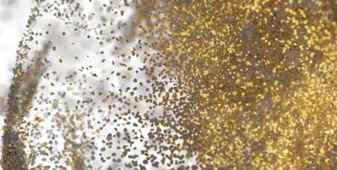 Abstract background with glittering gold and silver particles. Perfect for luxury, celebration, or technology themes.