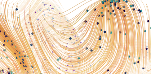 Abstract background with flowing lines and scattered dots. Perfect for tech, science, or design projects.