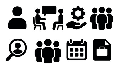 Business and communication icons set for collaborative projects