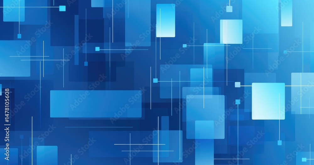 Poster blue background, arranged to create an abstract pattern that conveys creativity or innovation. suita