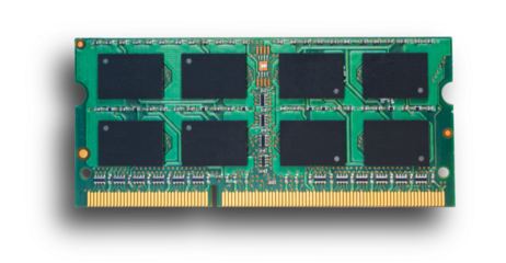 Isolated laptop ram module with a shadow behind
