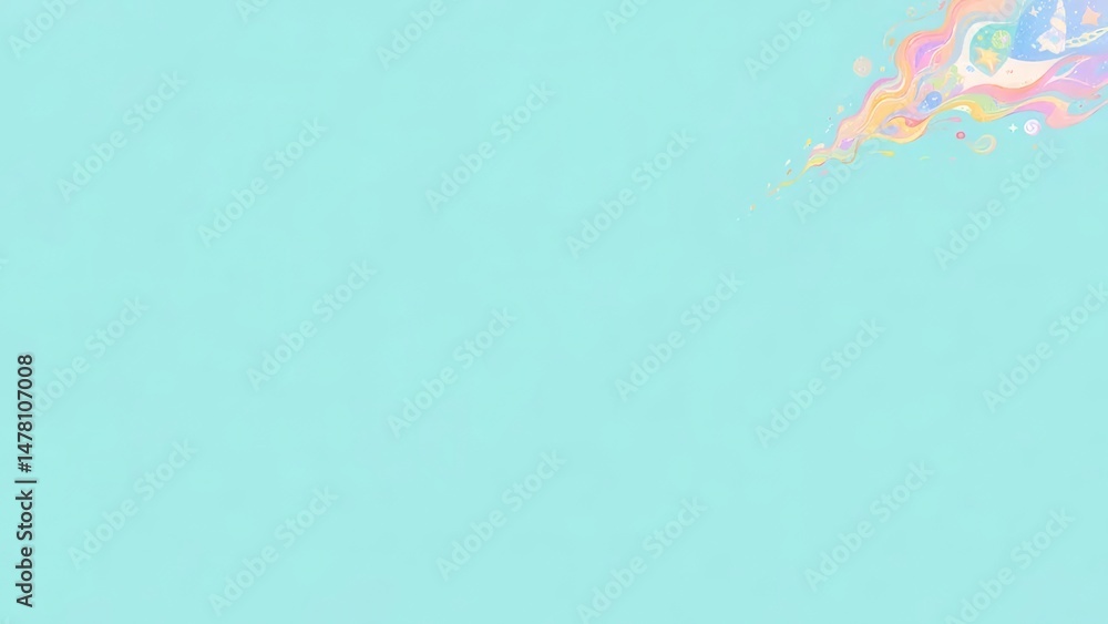Poster abstract pastel color splash on light blue background with dynamic flow decorative and modern design