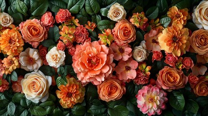 Colorful floral wall arrangement