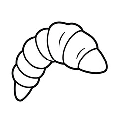 croissant outline vector illustration