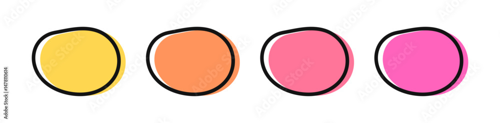 Wall mural blob banners colors set. irregular shaped circle backgrounds. vector illustration.