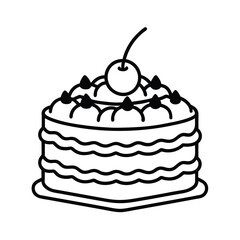 black forest cake dessert line vector artwork