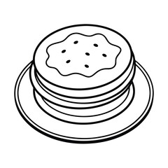 blini traditional food line art vector artwork